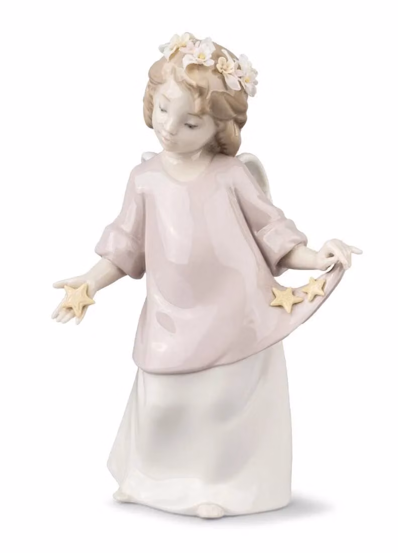 Lladró Heavenly Stars Angel Porcelain Figurine in White