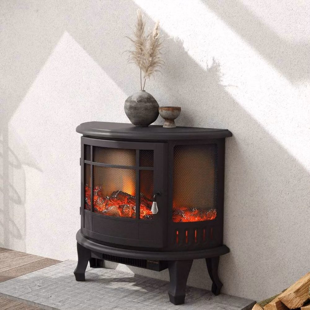 SPETLEK Electric Fire Stove Heater in Black with Glass Finish – 3