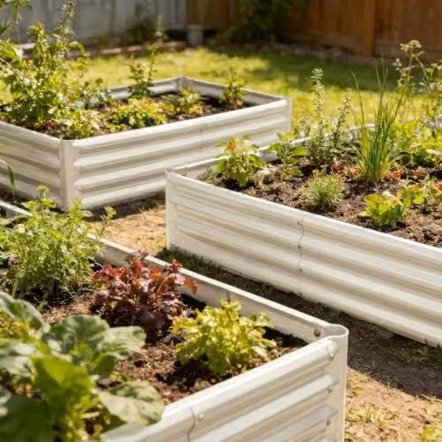 Harbour Housewares Ivory Galvanised Steel Raised Garden Bed, W: 180 cm, D: 90 cm, H: 30 cm – 3