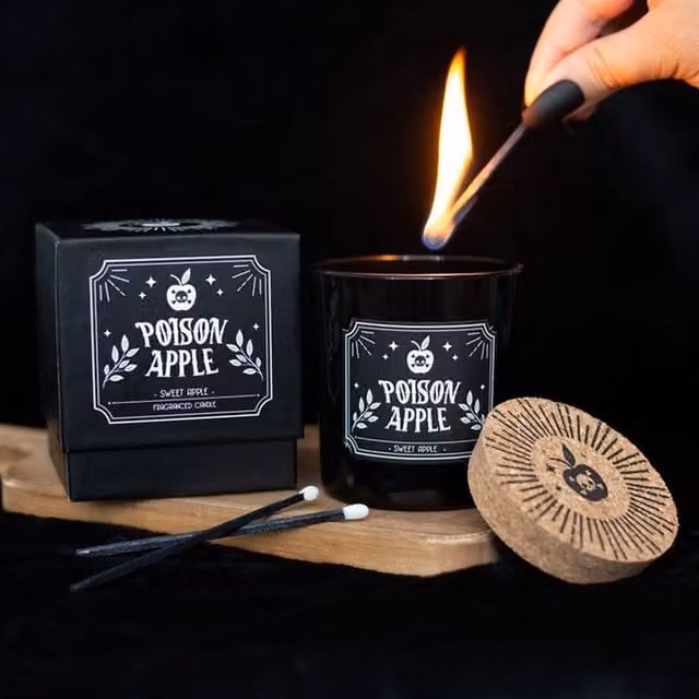 Uniqueful Poison Apple Sweet Apple Votive Candle in Black, 100g