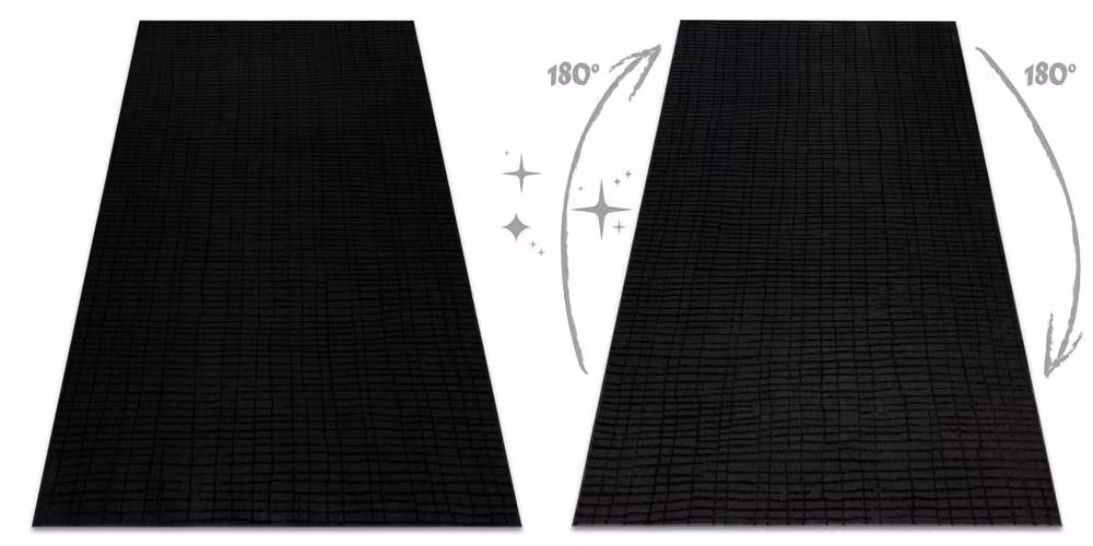 RugsX Aura Geometric Black Polyester Rug, W: 160 cm, D: 220 cm – 2