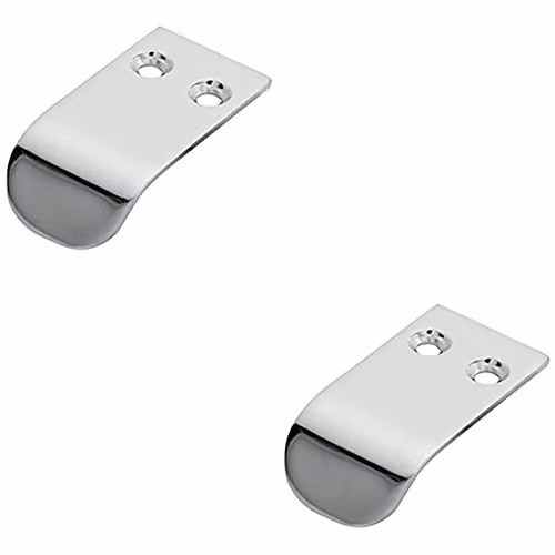 Loops 2 Pack Semi-Concealed Flush Pull Cabinet Finger Handles in Polished Chrome
