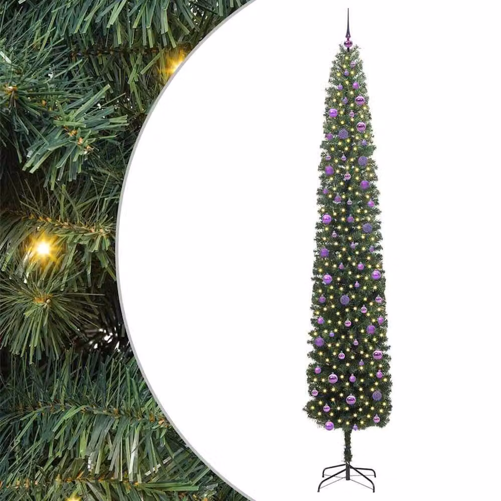 Berkfield Home Artificial Christmas Tree with 300 Warm White LEDs and Stand, Green – 3