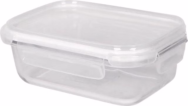 Harbour Housewares Glass Food Storage Container with Leakproof Clip Lid, White and Transparent, 1.5 l