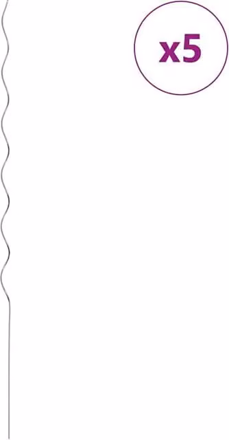 Berkfield Home 5 Piece Spiral Plant Support Stakes in Silver Galvanised Steel, Height: 170 cm