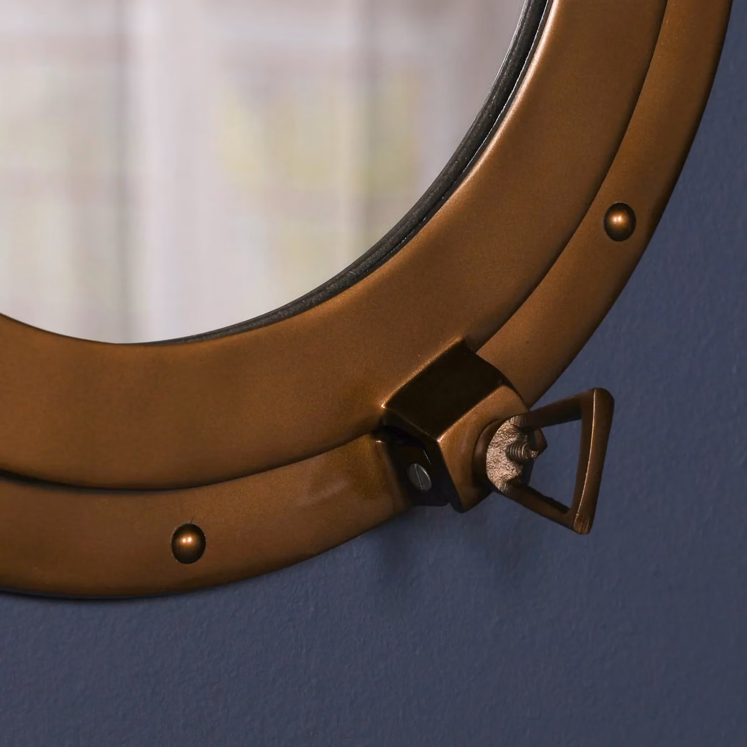 Glasstone Large Round Maritime Port Hole Wall Mirror in Bronze, W/D/H: 43.5 x 43.5 x 29.5 cm – 2