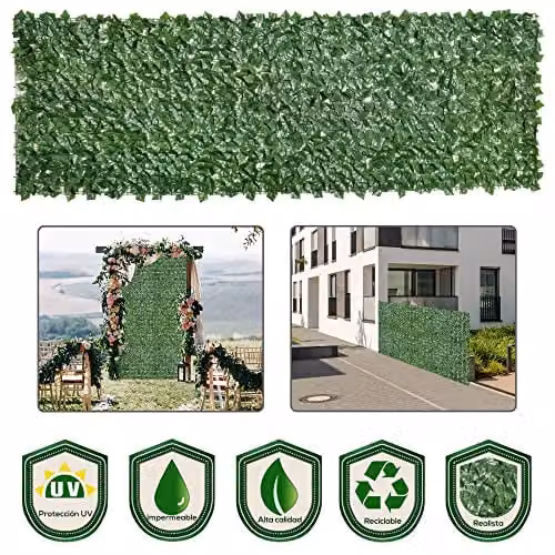 Outsunny Artificial Hedge Privacy Screen, Green, W: 300 cm, H: 100 cm – 5