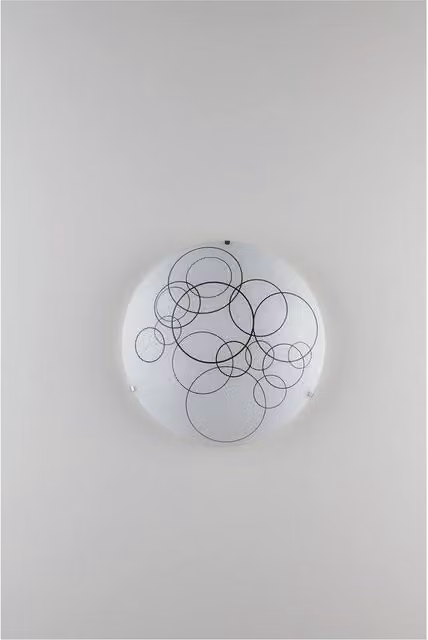 Netlighting Karma Decorative Flush Ceiling Light in White Glass with E27 Fitting
