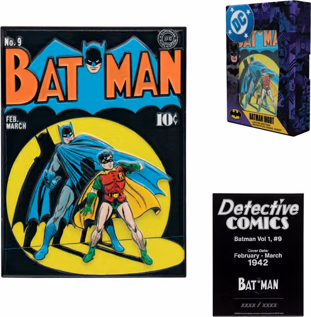 DC Comics Batman Detective Comics 9 Vintage Metal Collectible in Multicolour and Yellow