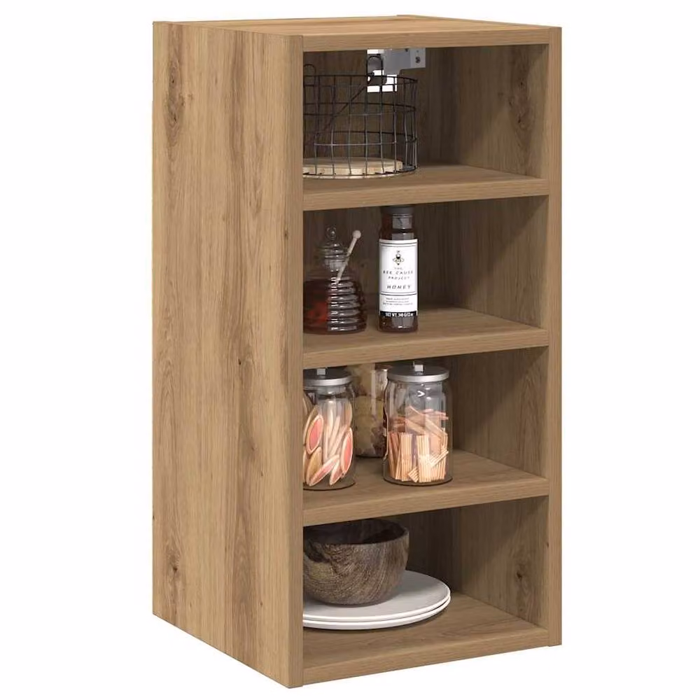 Berkfield Home Artisan Oak Wall Mounted Hanging Cabinet in Brown, W/D/H: 30 x 29.5 x 60 cm – 3
