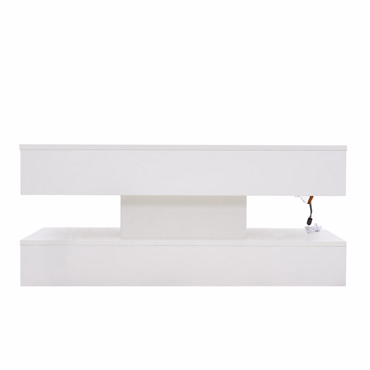 Aosom UK Modern White Coffee Table with Bluetooth-Controlled LED Lighting and Lift-Up Hidden Storage, W: 100 cm, D: 50 cm, H: 42 cm – 2