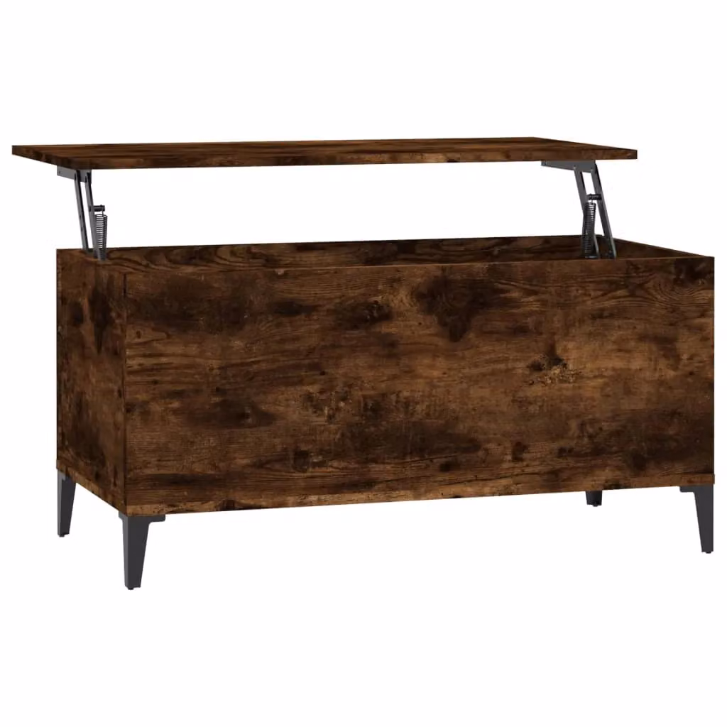 Berkfield Home Smoked Oak Coffee Table in Brown, W/D/H: 90 x 44.5 x 45 cm – 2