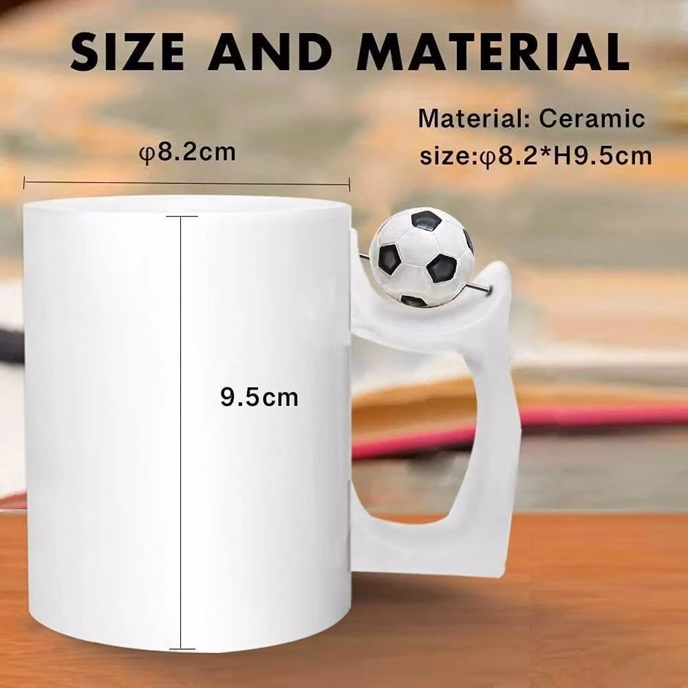 VOGREX 36 Pack Football Ceramic Mugs, 325 ml, White – 2