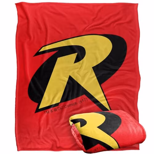 Warner Bros. Batman Robin Logo Super Soft Fleece Throw Blanket, Multicolour
