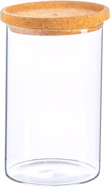 Argon Tableware Transparent Glass Storage Jar with White Loose Lid, 1 l