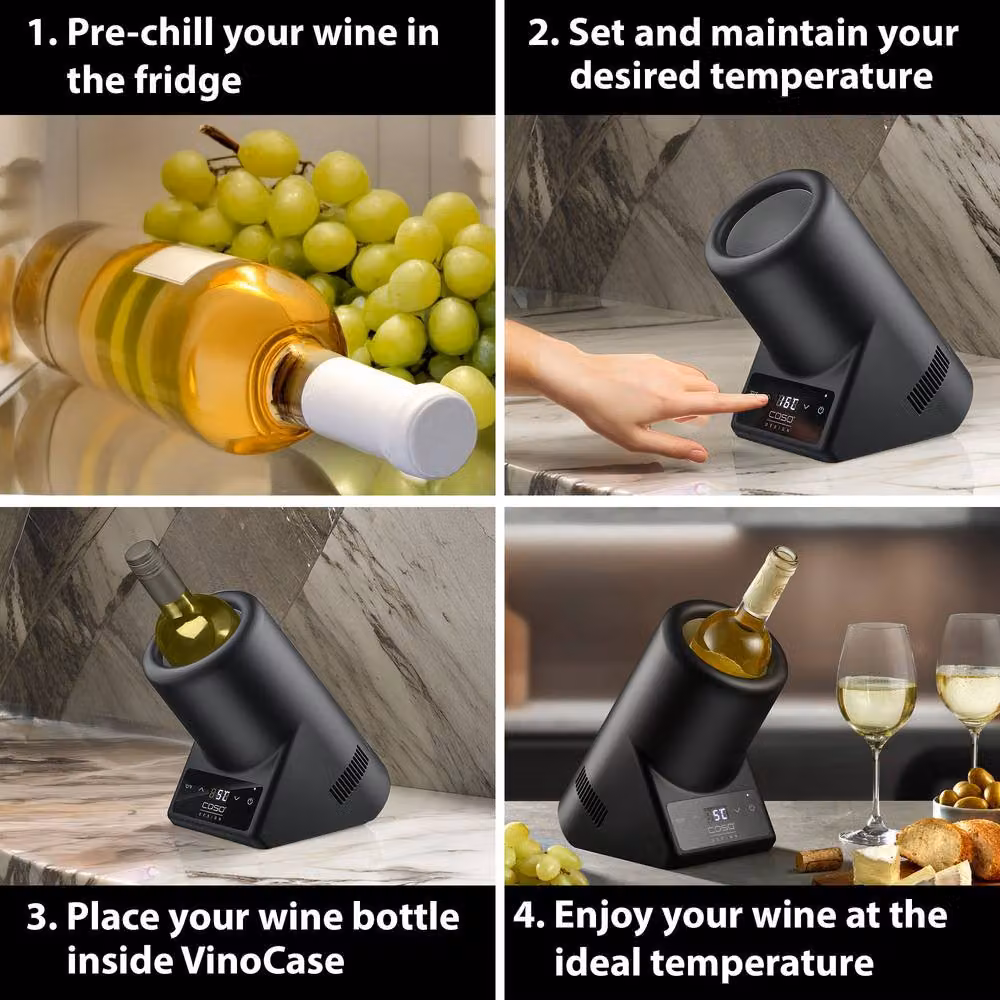 Caso Design VinoCase Tabletop Wine Cooler, Black – 4