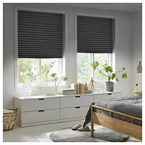 Caecus 6 Pack Self-Adhesive Single Pleat Blinds, Black, W: 90 cm, H: 150 cm – 4