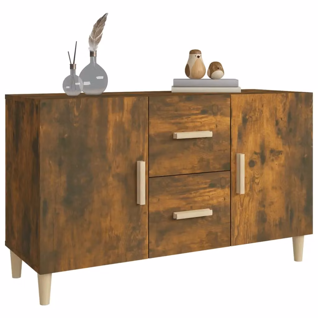 Berkfield Home Smoked Oak Sideboard in Brown, W/D/H: 100 x 36 x 60 cm – 4