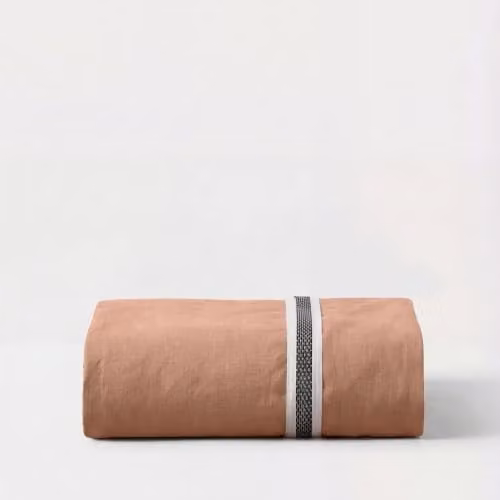 Bedable Brown 100% Cotton Percale Deep Fitted Sheet, 300 Thread Count, W/D/H: 140 x 200 x 36 cm