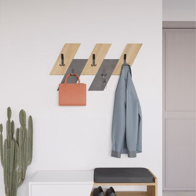 Decortie Ivy Modern Wall Mounted Hanger in Retro Grey