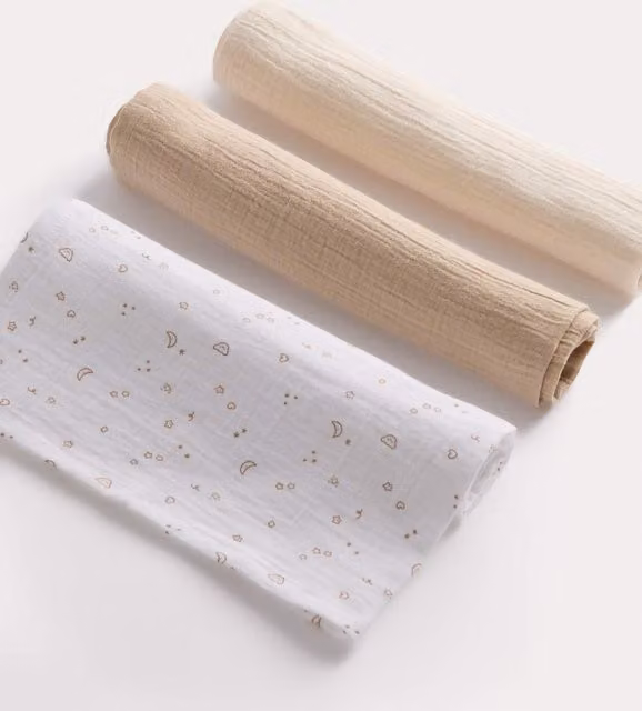 M&S 3 Pack Pure Cotton Muslins in White