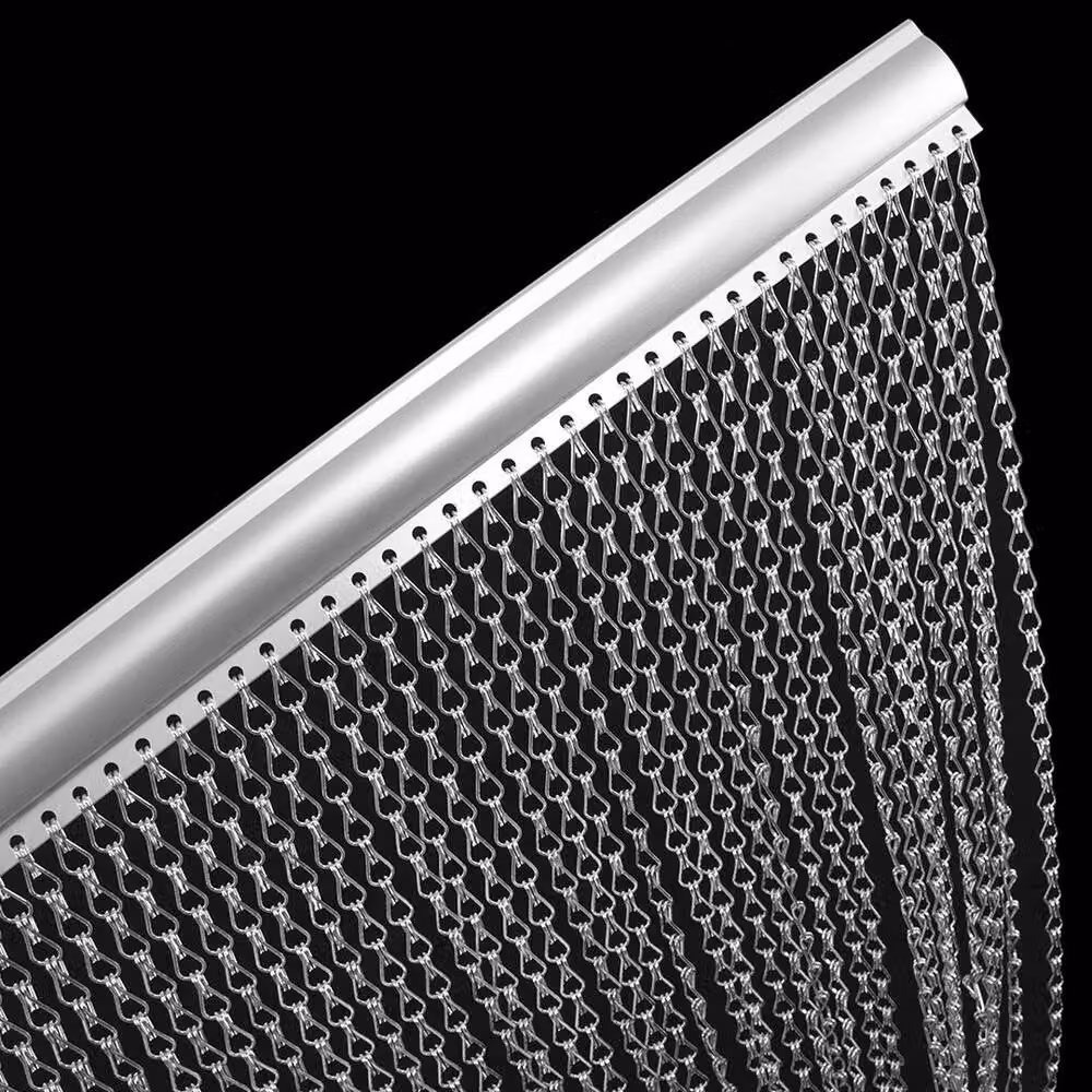 FLAVORA Aluminium Chain Link Door Curtain in Silver, W/H: 90 x 210 cm – 3