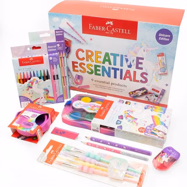 Faber-Castell Creative Essentials Unicorn Gift Set for Children in Pink and Multicolour