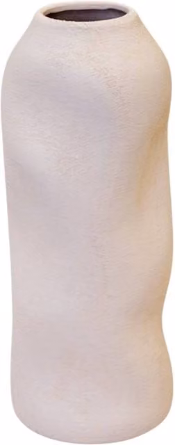 Four Candle White Tall Sculptured Textured Ceramic Vase H: 24.0 cm, W: 10.0 cm, D: 4.0 cm
