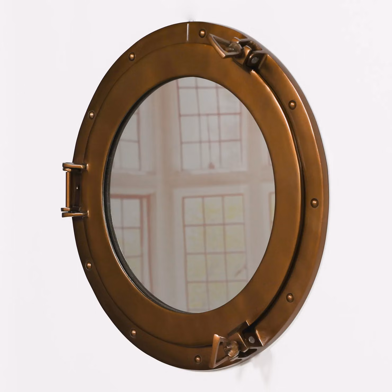 Glasstone Large Round Maritime Port Hole Wall Mirror in Bronze, W/D/H: 43.5 x 43.5 x 29.5 cm – 3