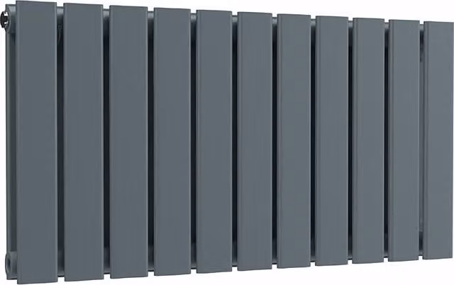Lux Heat Flat Horizontal Double Steel Radiator in Grey, W: 77 cm, H: 40 cm
