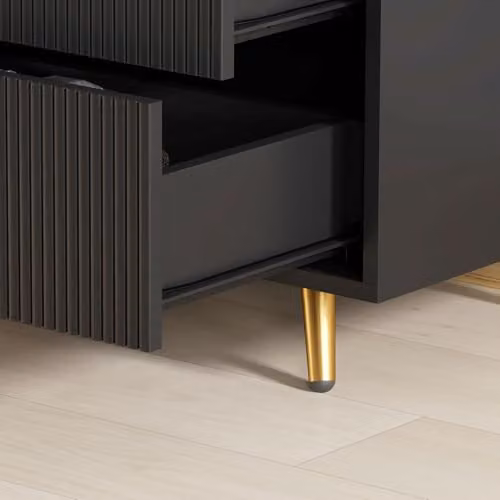 HOMCOM Modern Black Chest of Drawers with 4 Drawers and Gold Handles, W/D/H: 80 x 40 x 90 cm – 6