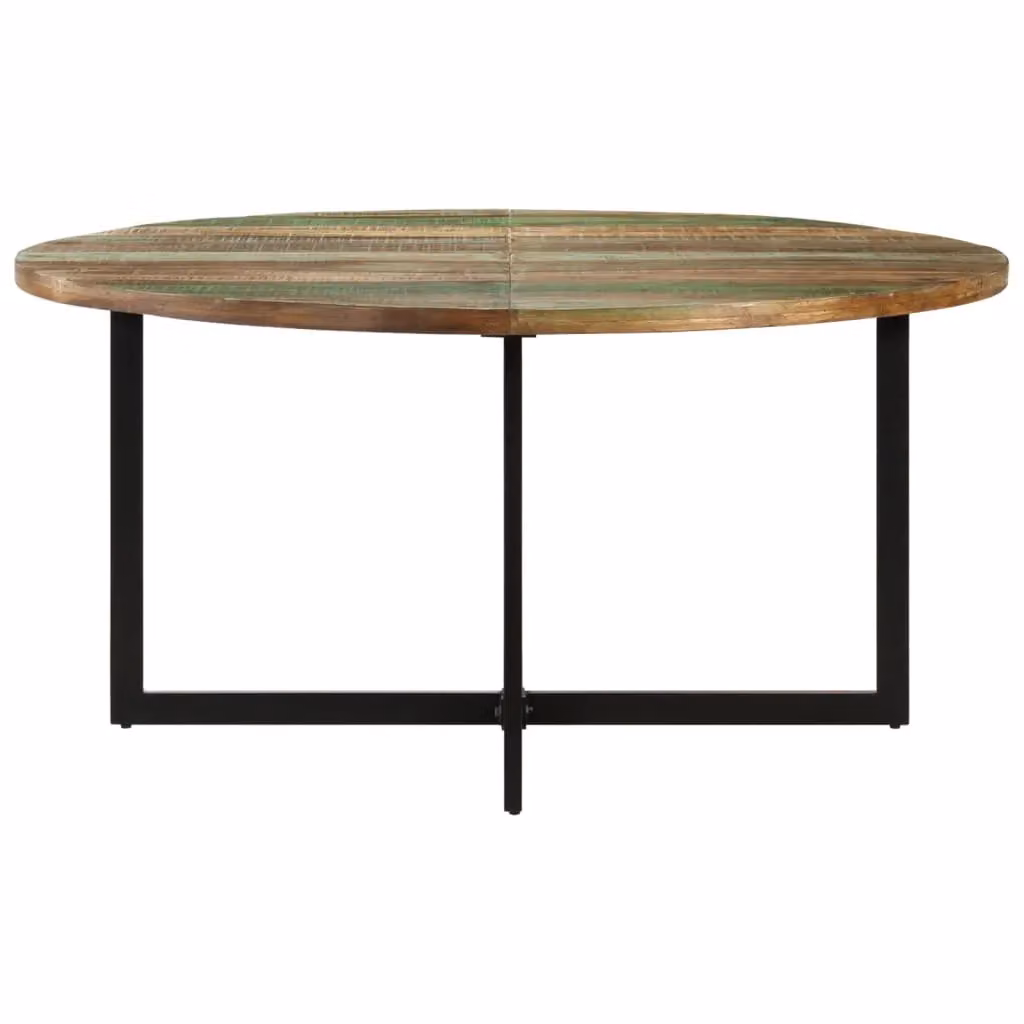 Berkfield Home Rectangular Industrial Dining Table in Brown Solid Wood, W: 150 cm, D: 75 cm – 2