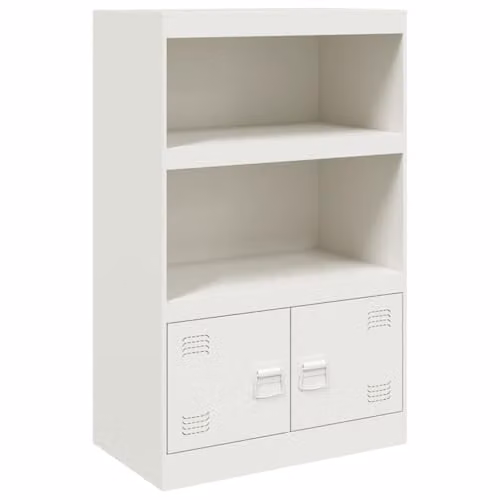 vidaXL Modern White Metal Sideboard, W/D/H: 67 x 39 x 107 cm