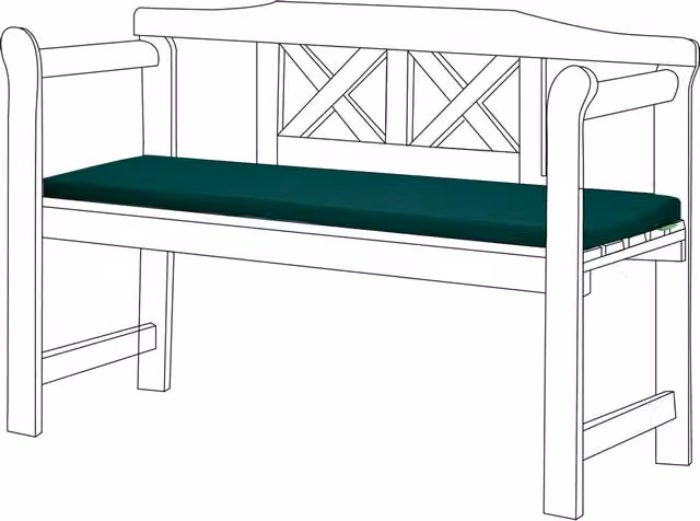 Gardenista Green Rectangular Water Repellent Polyester Garden Bench Cushion Outdoor Seat Pad