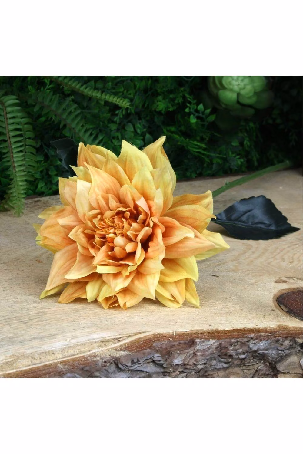 KDMD Glamis Single Dahlia Artificial Flowers in Yellow, 2 Pack, Height: 61 cm – 2