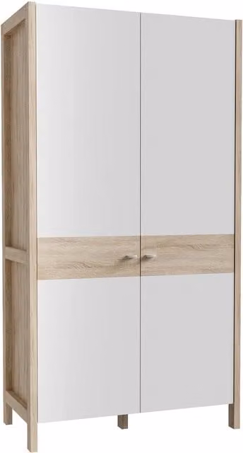 IKEA Hoyvik Large 2 Door Wardrobe in White and Oak