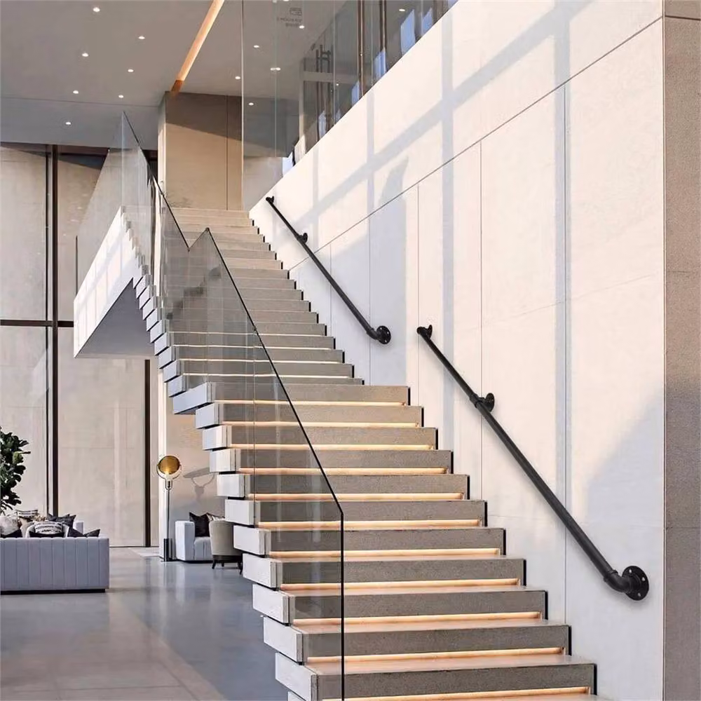 NESTLUNE Black Round Staircase Handrail Banister, W: 300 cm, H: 52 cm – 3