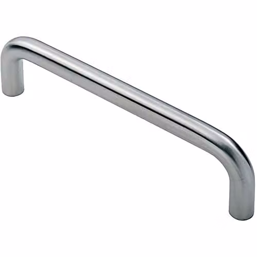 Loops D-Shape Bow Cabinet Pull Handle in Brushed Silver Stainless Steel, 106 x 10 mm with 96 mm Fixing Centres