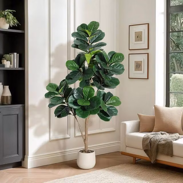 London Boutique 150cm Artificial Fiddle Leaf Fig Tree in Green – 1