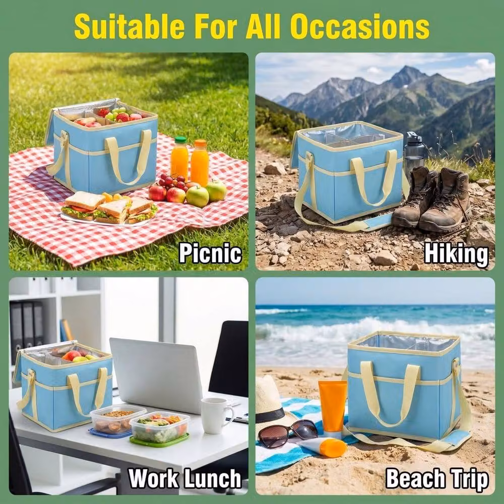 Quipulse Insulated Fabric Tote Bag in Blue – 2