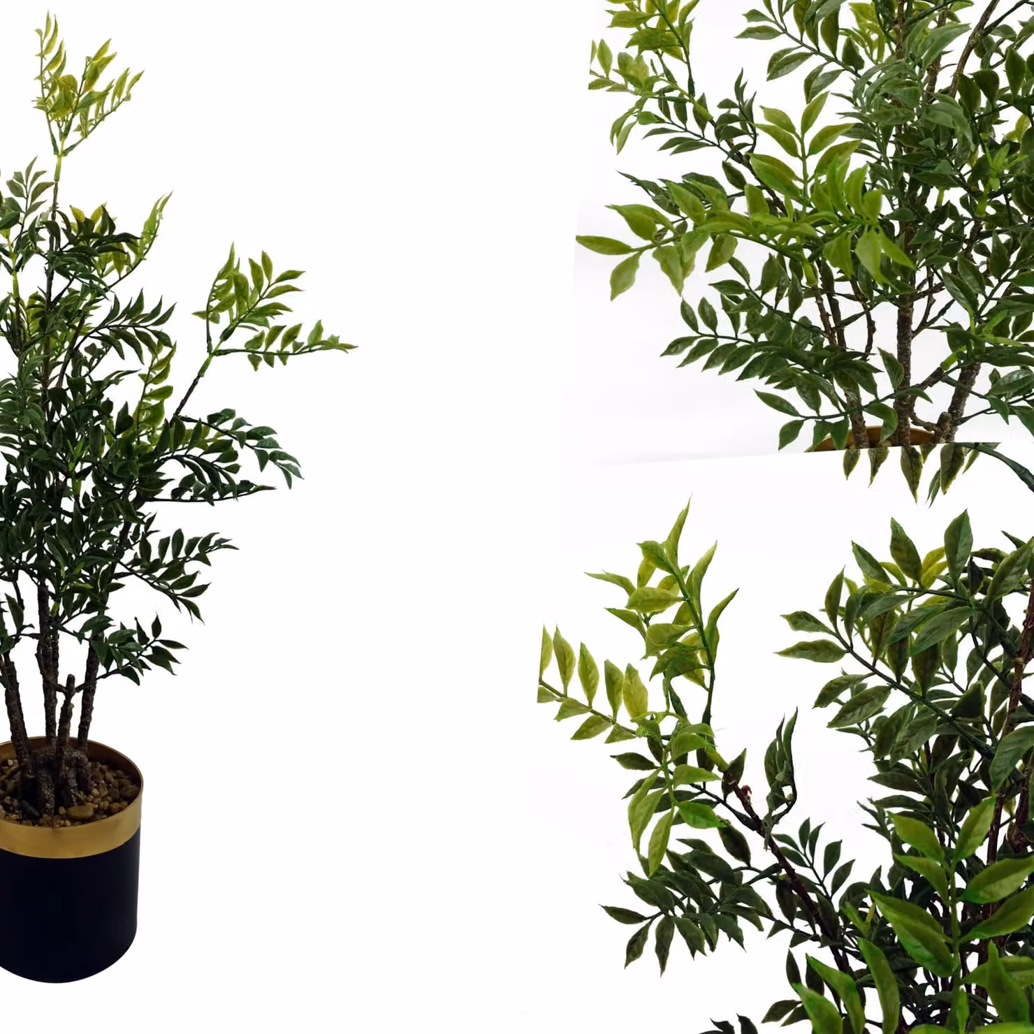 Pegdev 60cm Artificial Nandina Bonsai Ficus Tree Potted Indoor Plant in Green and Black – 4