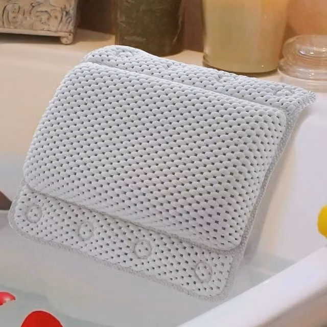 EONLION Non-Slip White Cushioned Bath Pillow – 1