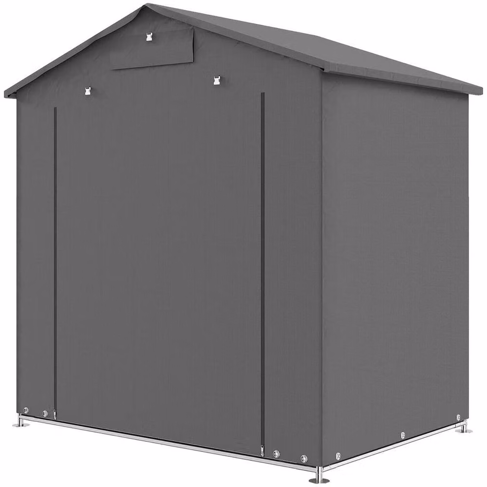 EONLION Grey Gable Garden Storage Shed in Galvanised Steel – 2