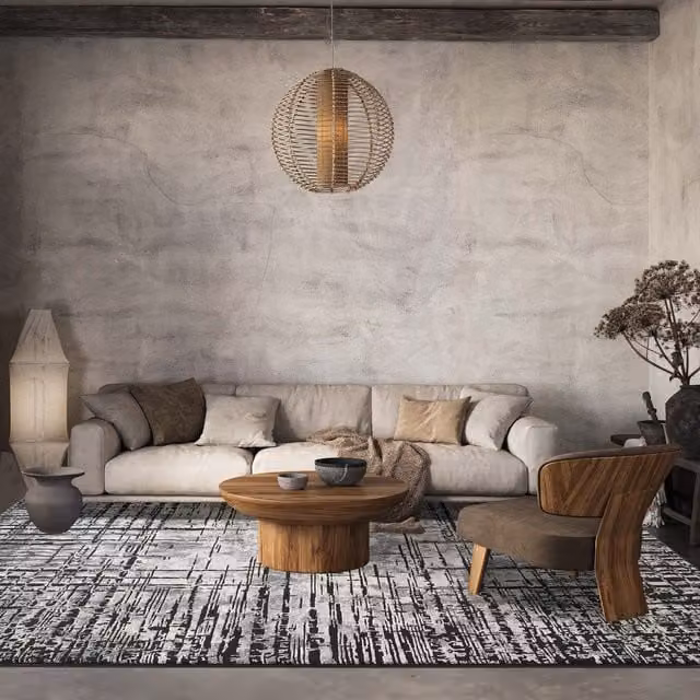 Desire Rugs Belgravia Modern Nexus Design Area Rug in Grey, W: 200 cm, D: 290 cm – 1