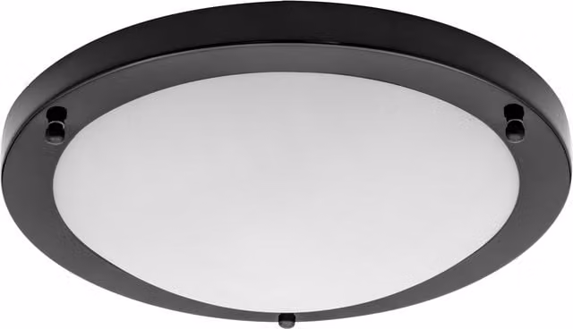 Litecraft Mari Large Round Ceiling Flush Bathroom Light in Satin Black