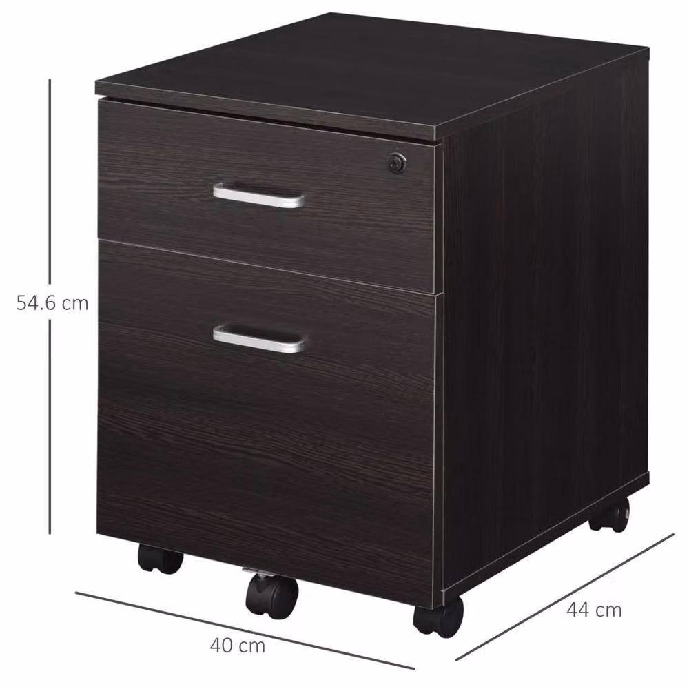 EONLION 2 Drawer Locking Metal Office Filing Cabinet in Brown – 2