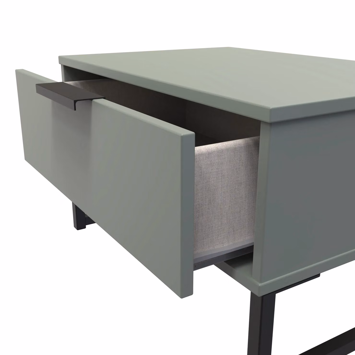 Ready Assembled 2 U Fuji 1 Drawer Wide Side Table in Pale Green – 3
