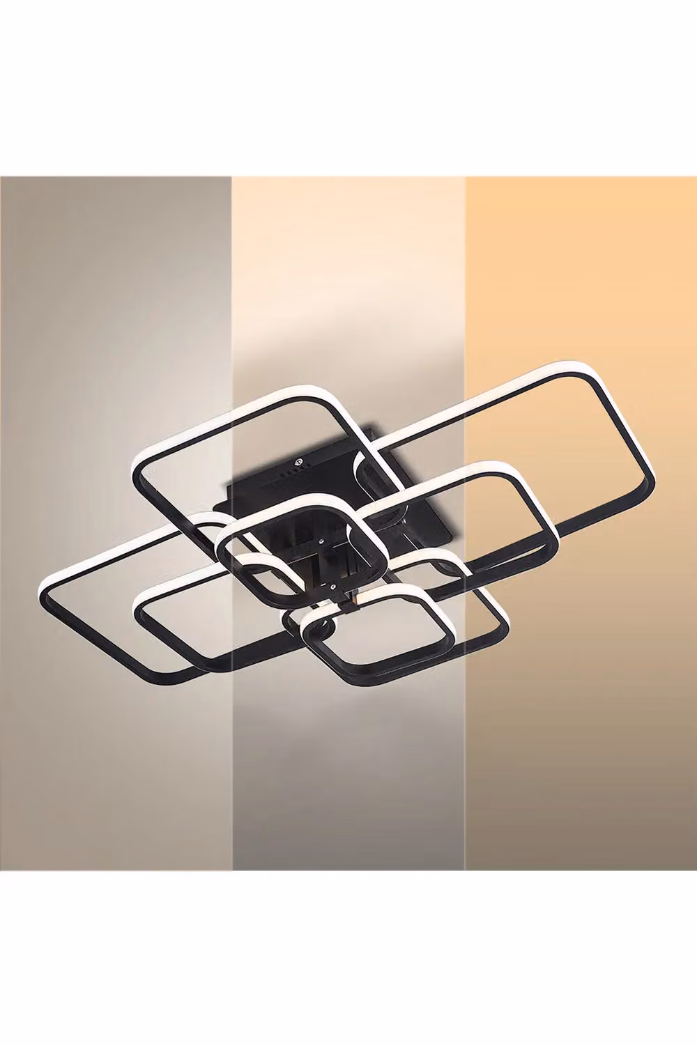 Living and Home Contemporary LED Energy-efficient Semi Flush Ceiling Light in Black – 3