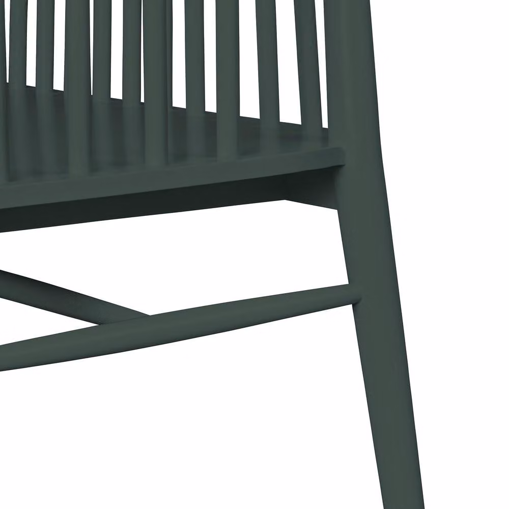 Statement Furniture Queensbury Wooden Bench with Back and Armrests in Bottle Green – 5