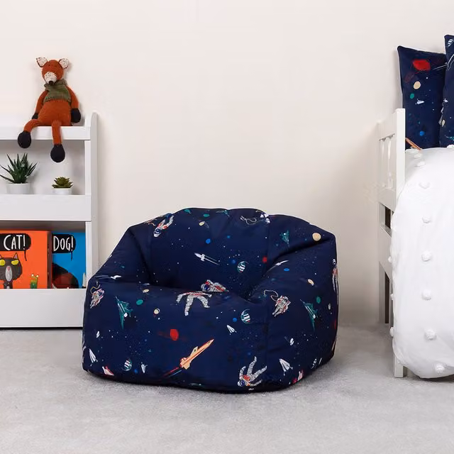 ICON Lost In Space Kids Bean Bag Chair in Navy Blue Fabric – 1